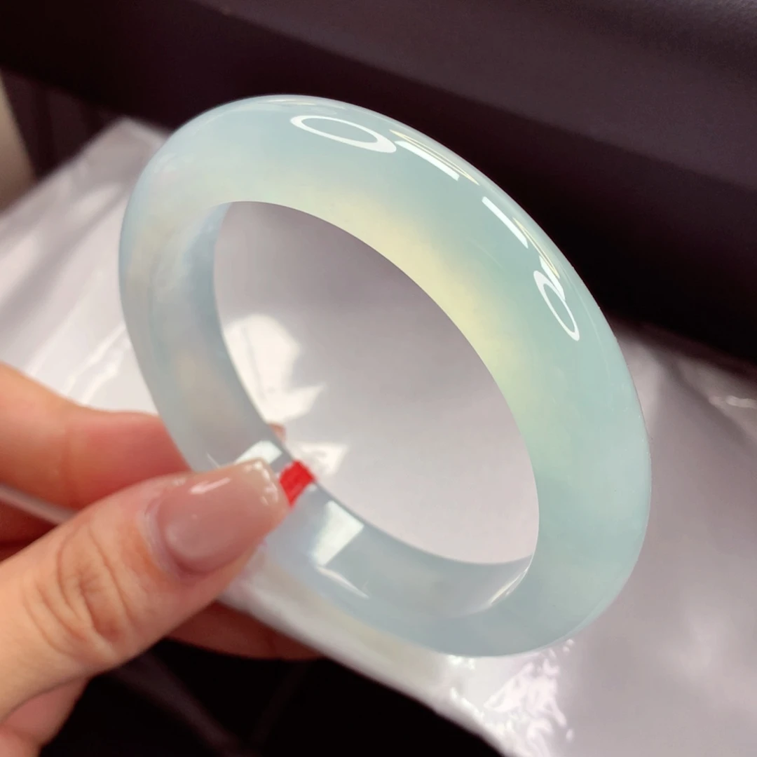 未镶嵌手镯翡翠56.6冰川蓝 发光发亮 小柒