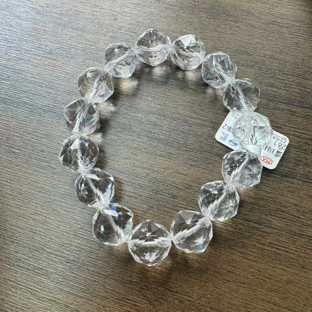 Z261 喜玛拉雅白水晶刻面手串 多样性发其一