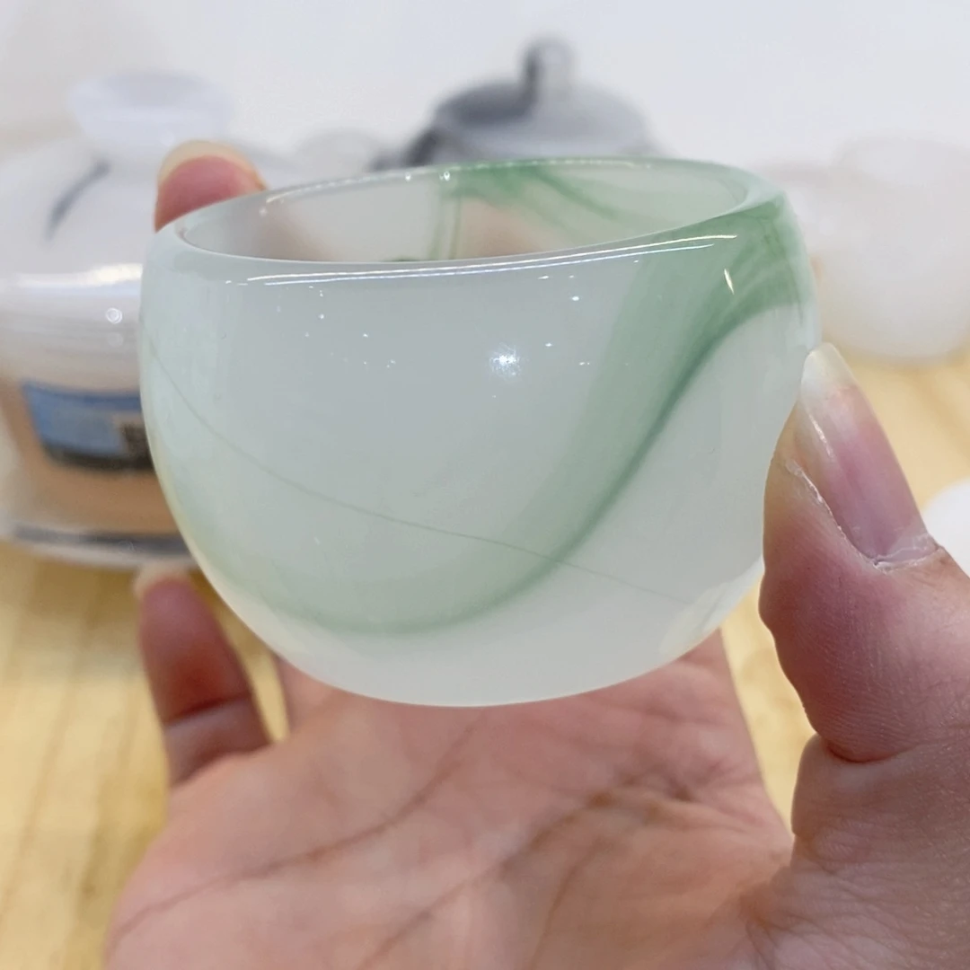 漂绿色琉璃客杯ke bei