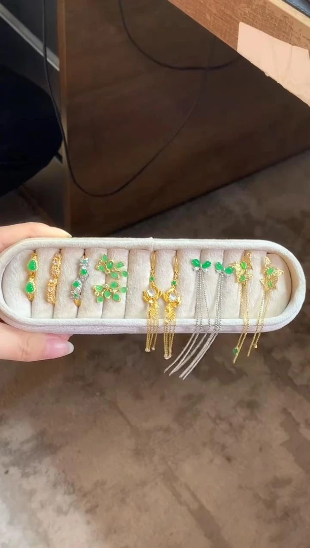 【彩虹盘】翡翠耳饰-18K金-多样性发一件-ZDJ005|CXQ21