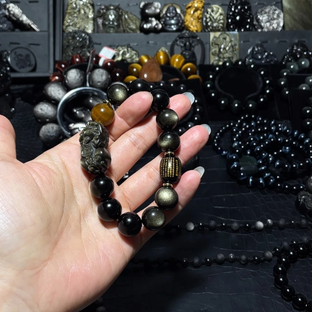 黑曜岩珠宝奇石未镶嵌沙*