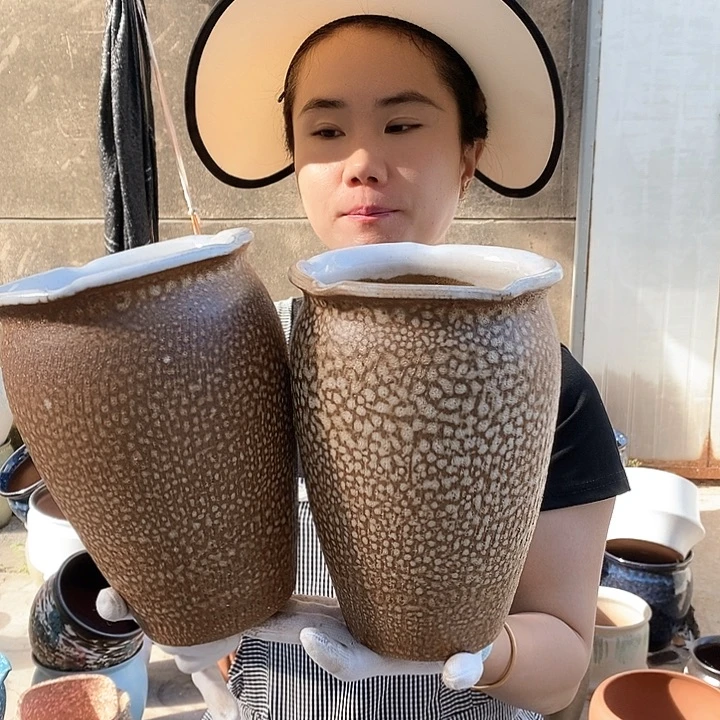 紫砂花盆瑕疵口16高24