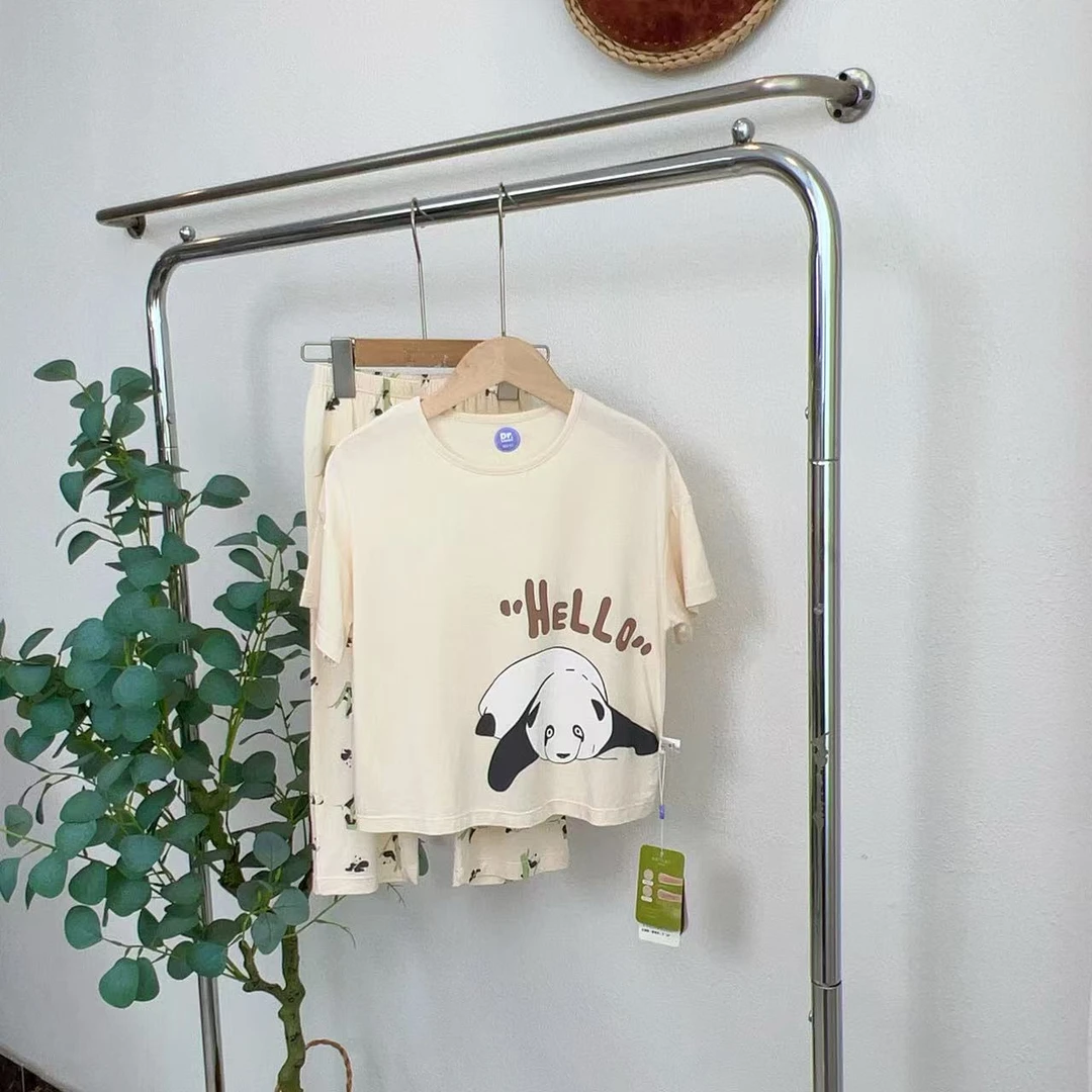 2723博奶油白睡衣套装