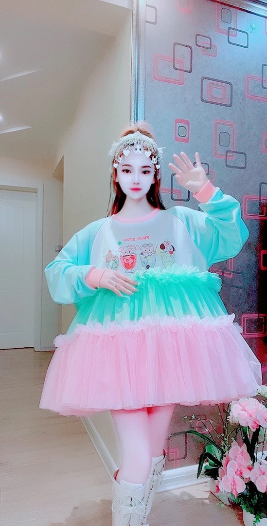 【面条仙仙】7005#高品质纱纱拼接蓬蓬连衣裙