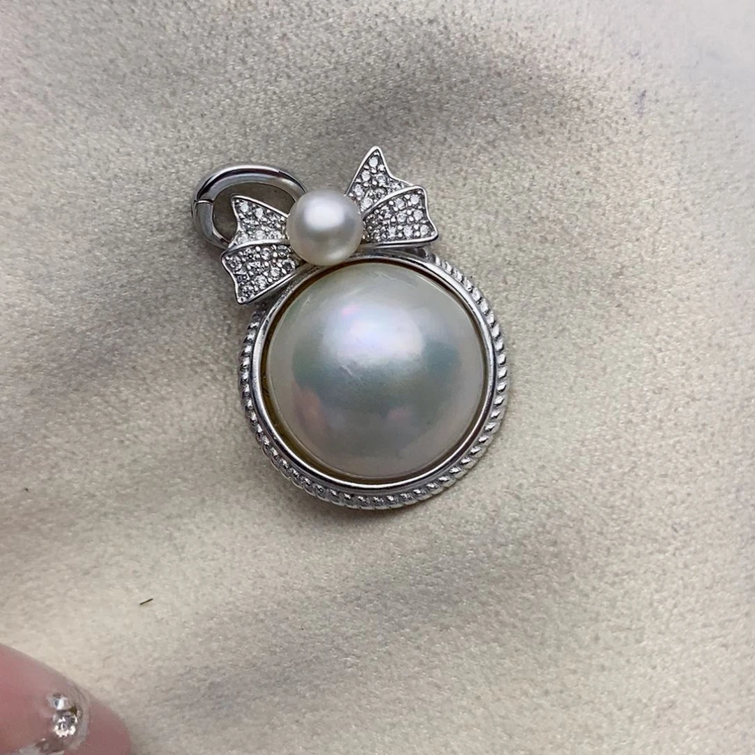 【闪购商品】拼合珍珠（马贝珠）颈饰银S925镶嵌66