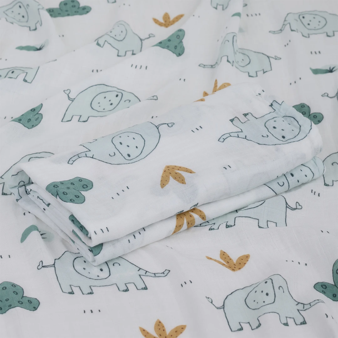 【雅赞】【纱布毯】多功能新生儿薄款婴幼儿双层纱抱毯毯子印花