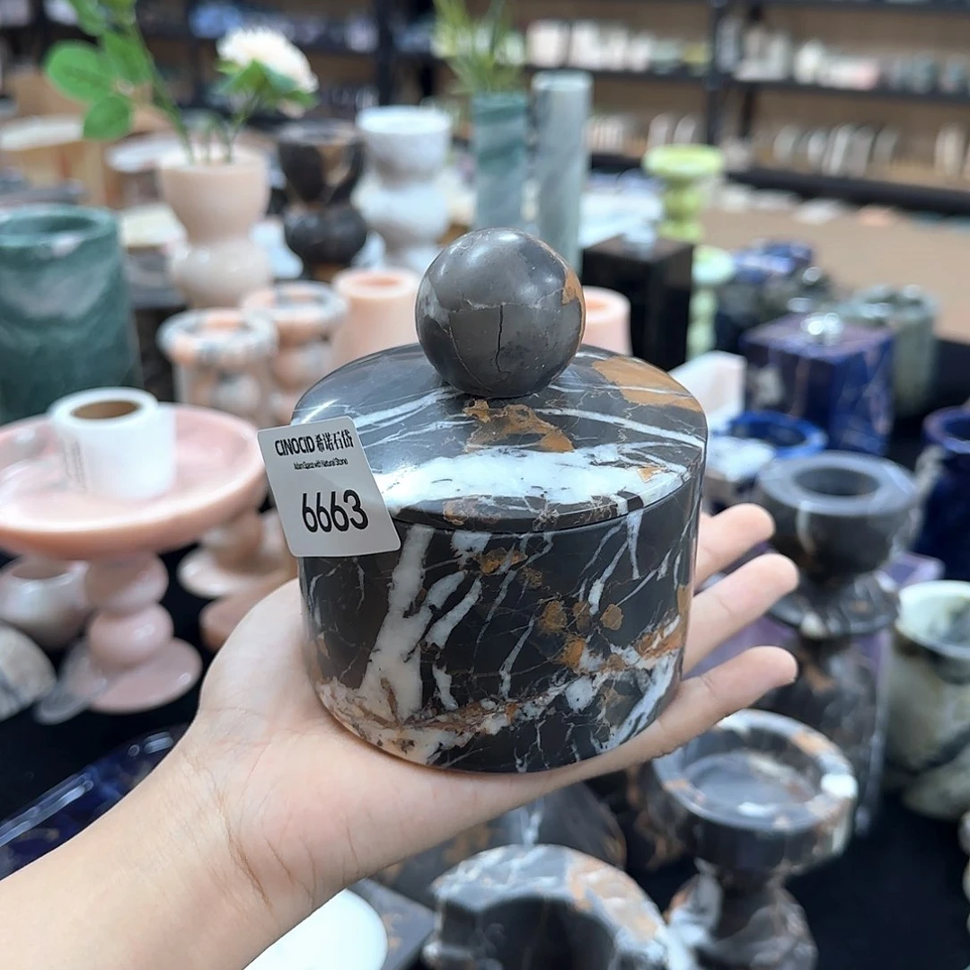 6663黑金花小储物罐