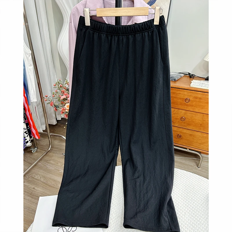 【莱赛尔小冰皮】天丝锦纶直筒裤显瘦大码九分裤抗皱抗起球夏季薄款