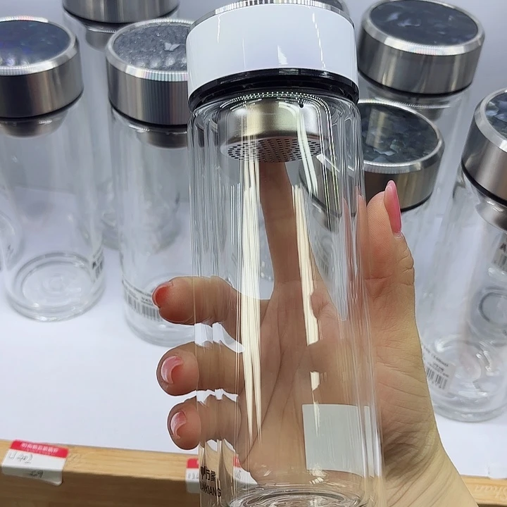 万象品牌双层玻璃杯白V438L