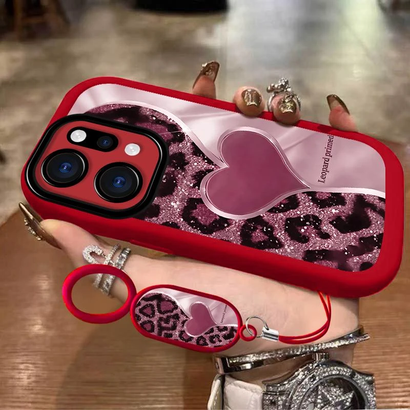 丝绸豹纹爱心粉色适用oppofindx9防摔手机壳OPPOfindx9pro网红Opp