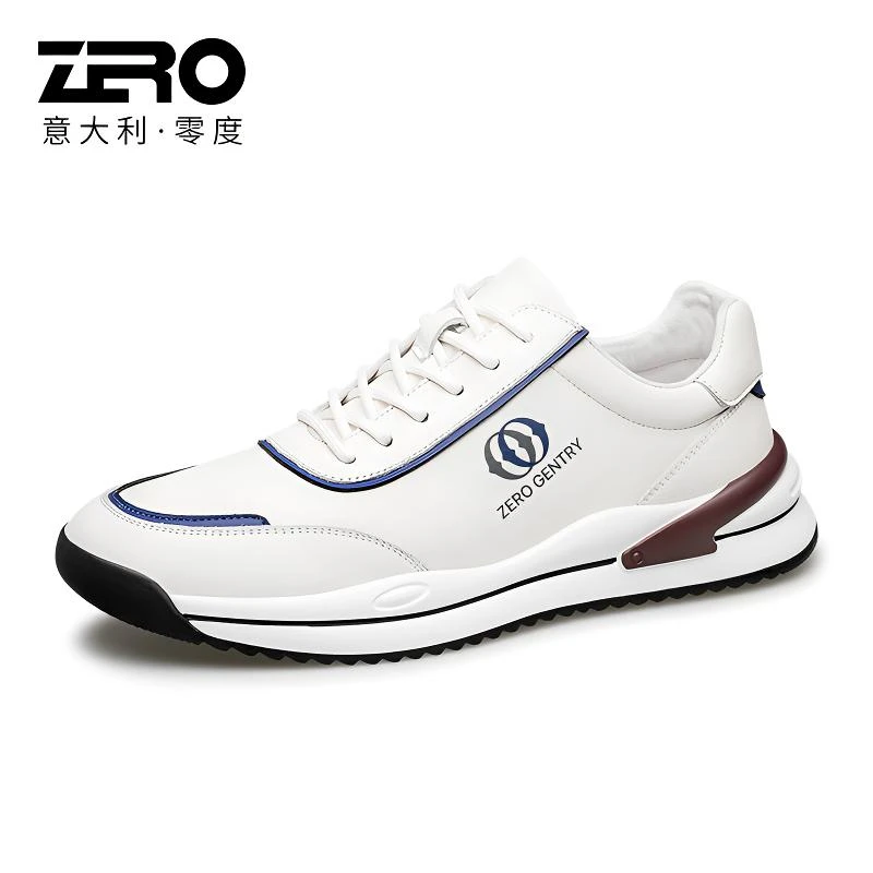 ZRO零度男鞋休闲皮鞋2025夏季新款潮鞋真皮休闲鞋百搭小白鞋男