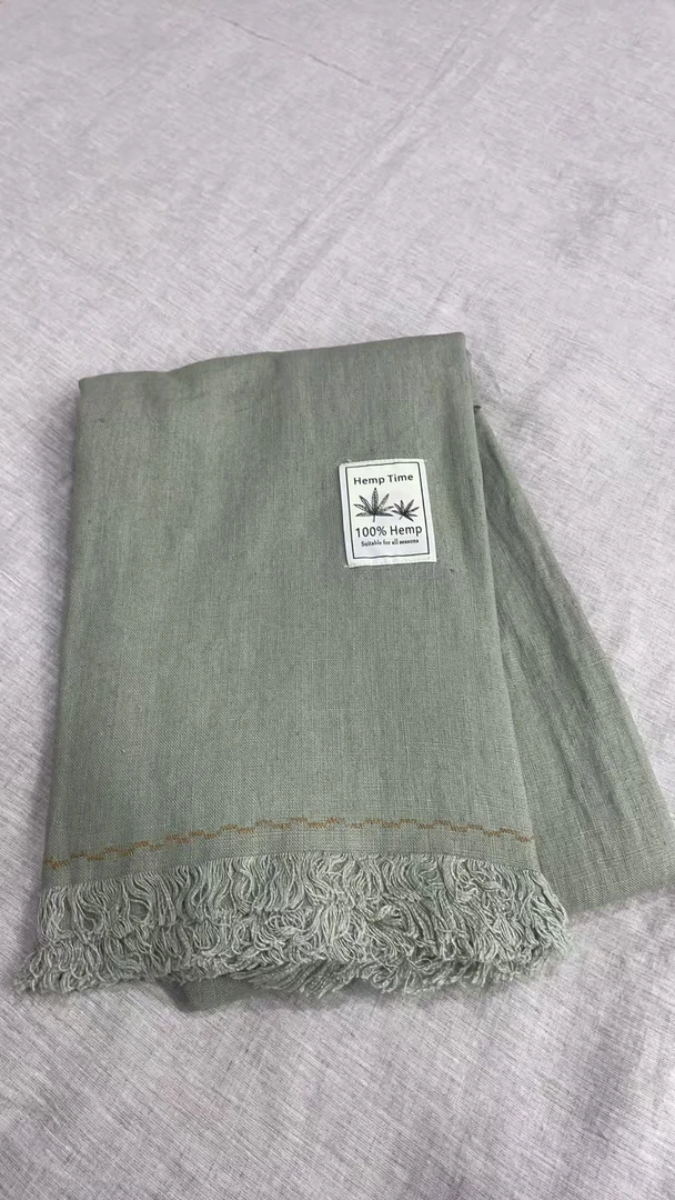 孤品清货！100汉麻9支流苏毯子超柔软