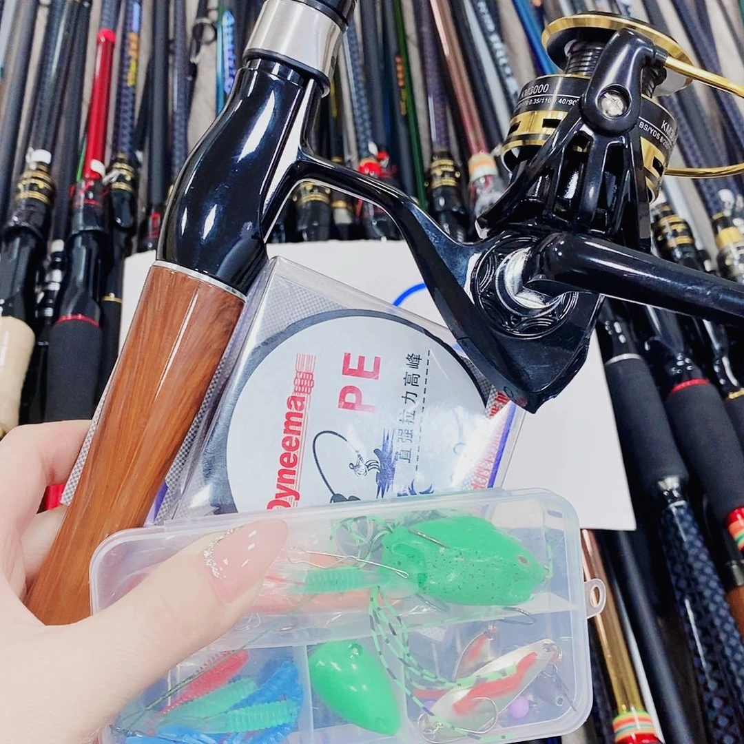 新款直柄伸缩2.4加金色纺车轮➕线➕饵