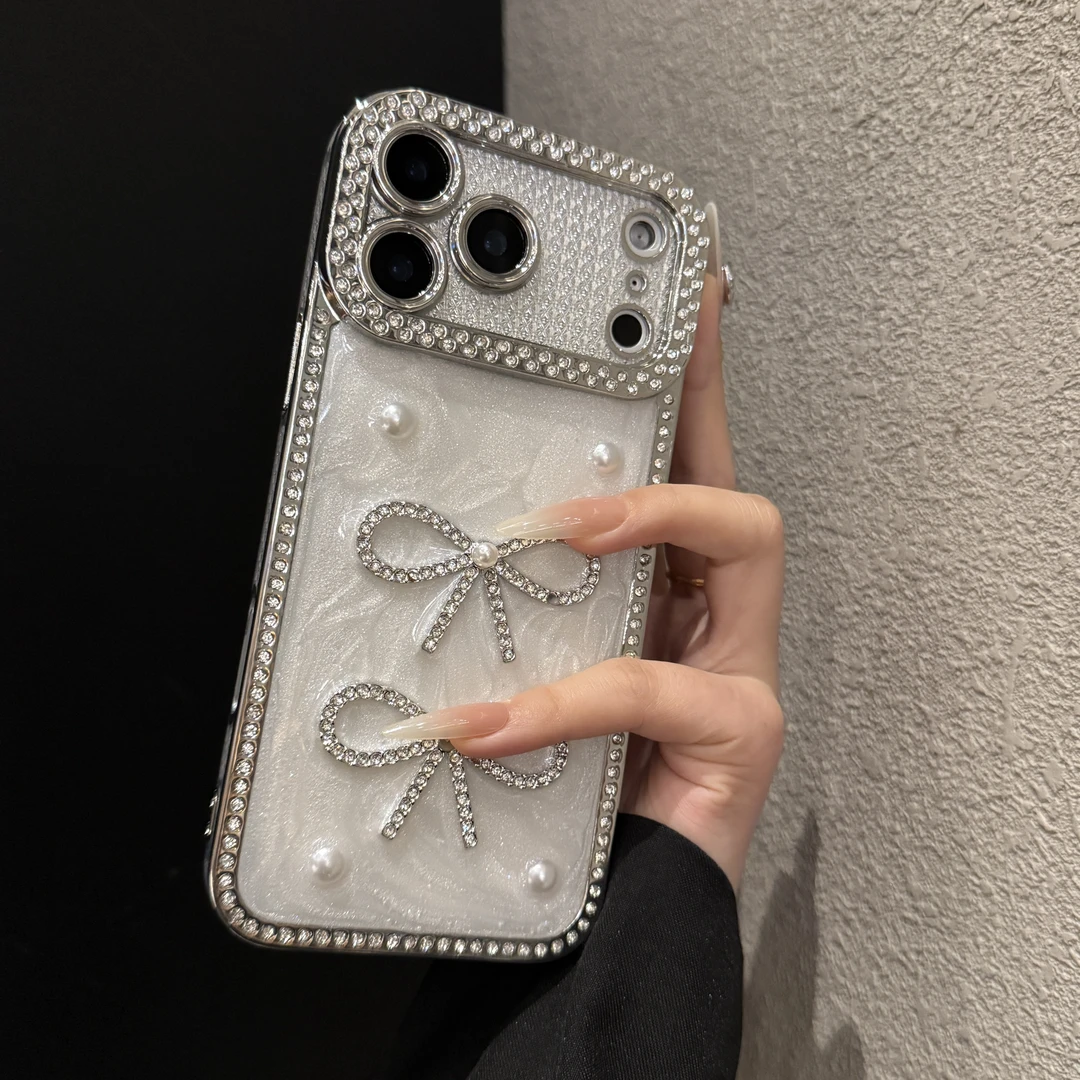轻奢滴胶满钻适用苹果17promax手机壳个性iPhone16电镀15时尚14女
