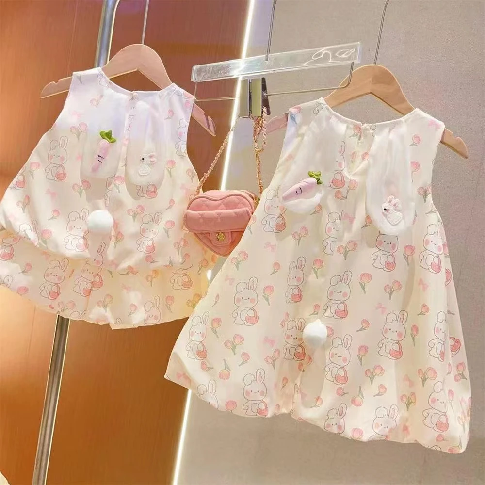 女童连衣裙夏装2025新款洋气儿童裙子夏季宝宝公主裙小女孩套装