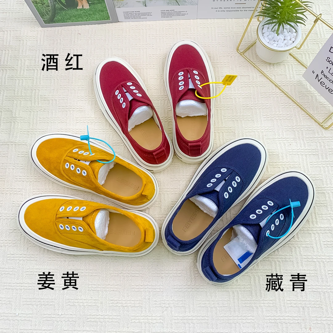 一脚蹬厚底低帮帆布女鞋2025年春夏韩版经典百搭休闲懒人板鞋