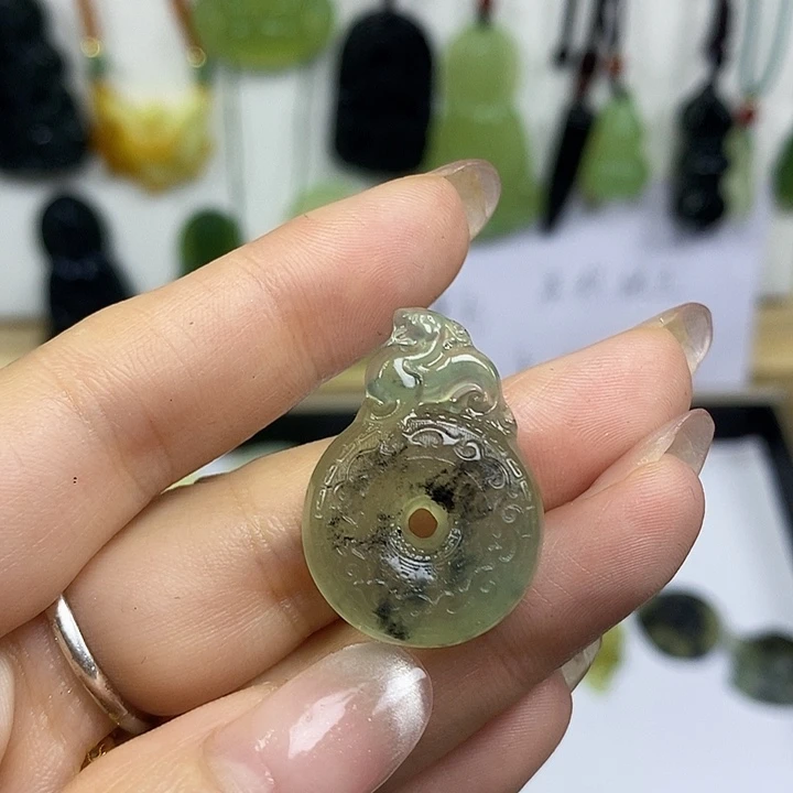 蛇纹石玉合金颈饰15