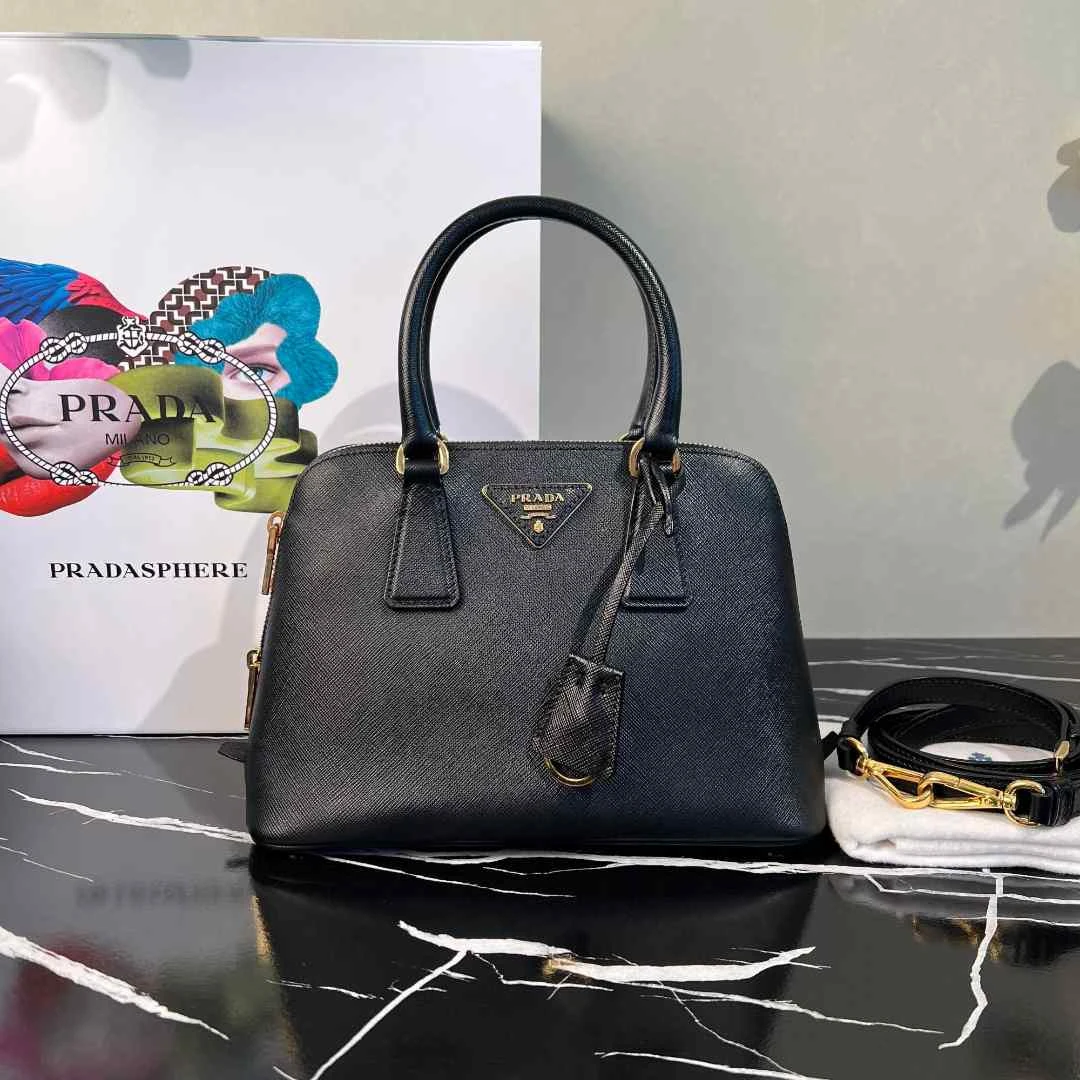 99新 Prada/普拉达 黑色手提单肩包 C835992 7954