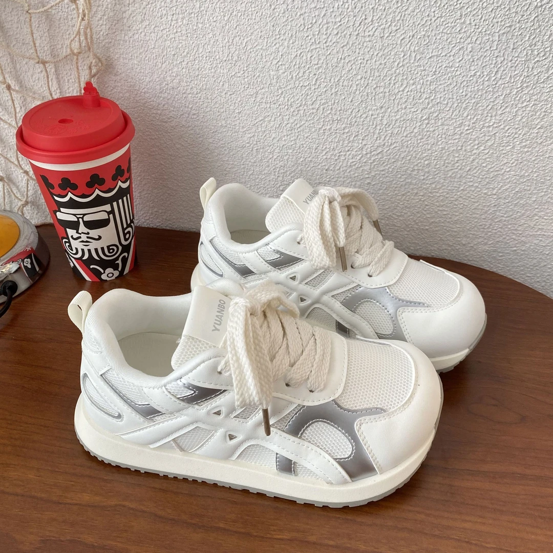 丑萌大头阿甘德训鞋女2025秋新款网面小个子舒适百搭休闲运动潮鞋