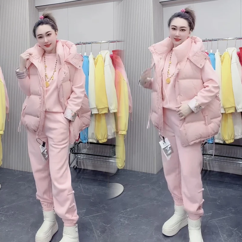 2025秋冬新款时尚显瘦气质网红高档套装女高级百搭宽松大码三件套