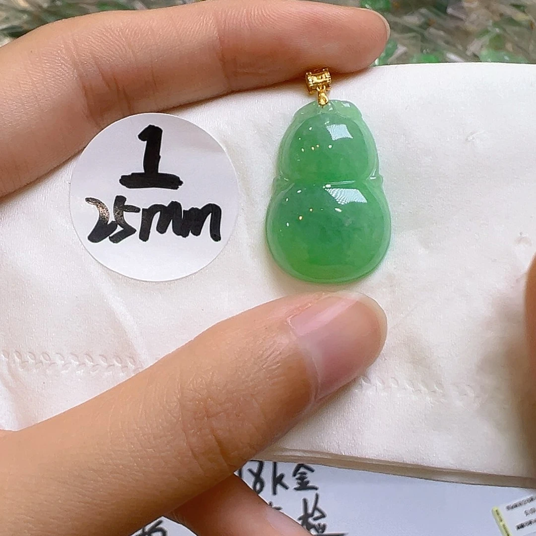 翡翠18K金镶嵌吊坠(不含链)翡翠