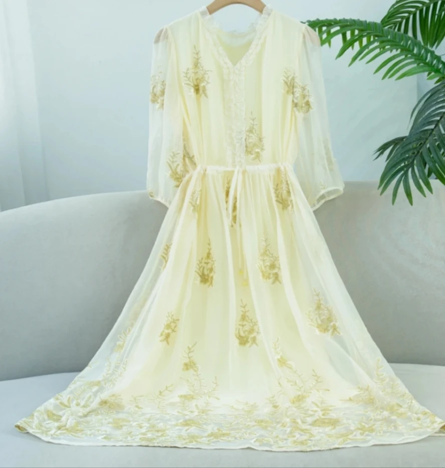 2025真丝桑蚕丝大码洋气连衣裙（非图片色以直播下单为主）