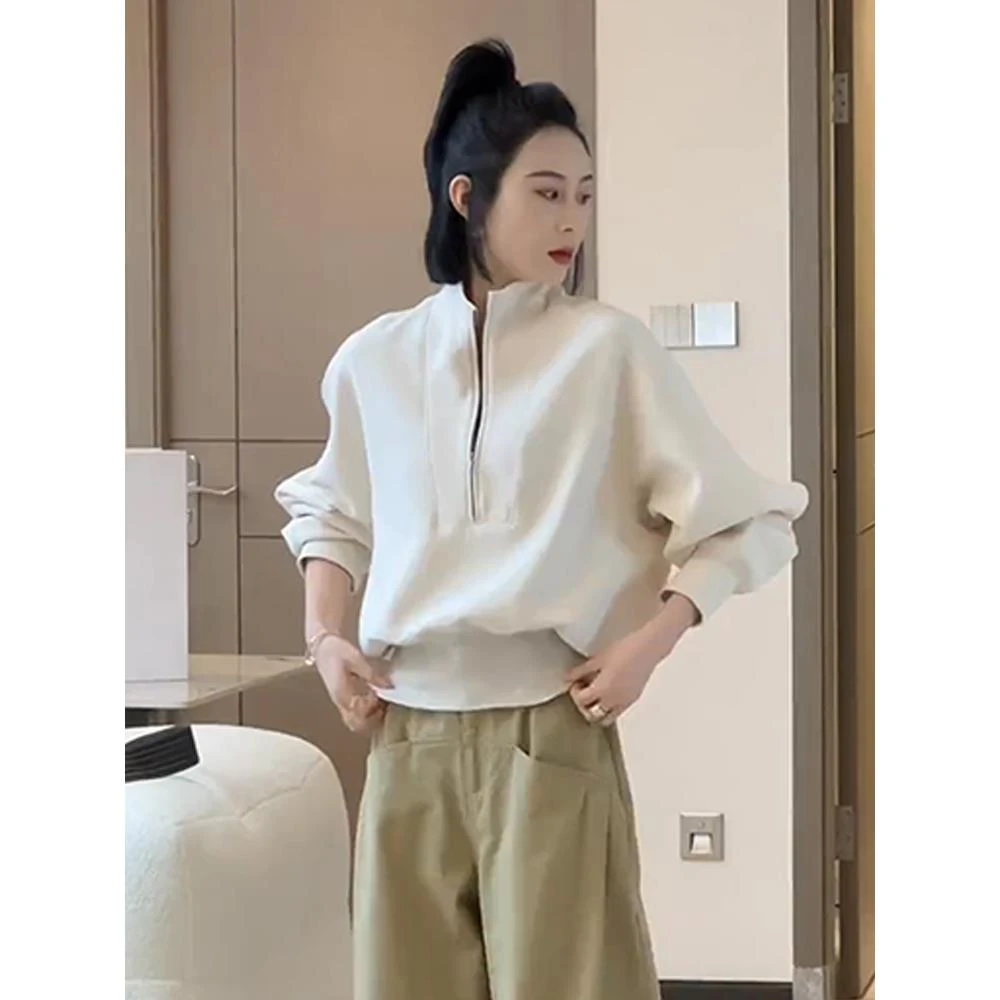 2025春季新款女士卫衣半拉链短款小个子上衣爆款女装长袖洋气潮