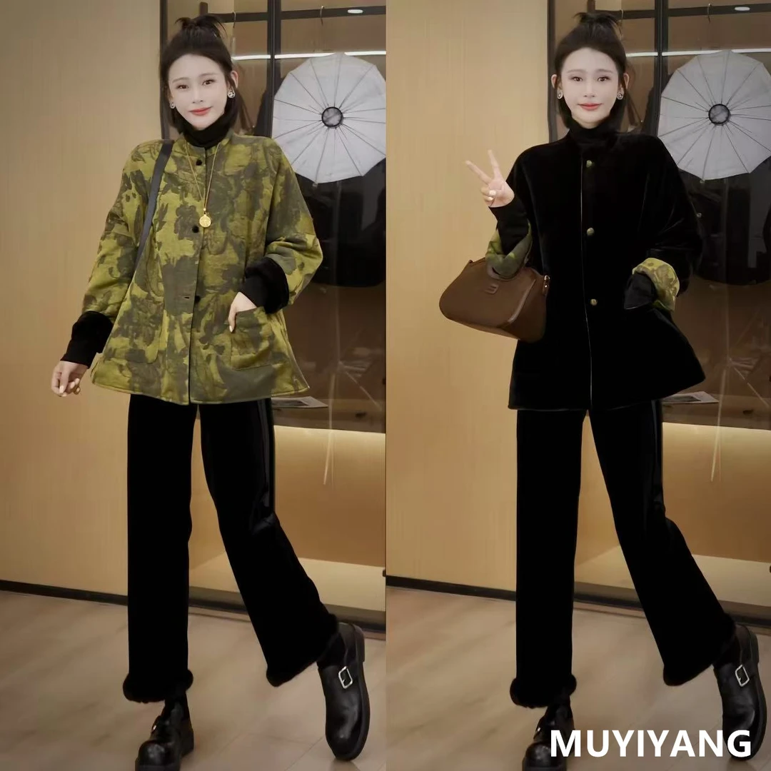 【微木】独特设计感两面穿提花高定版棉服外套 衣长68 25-473#