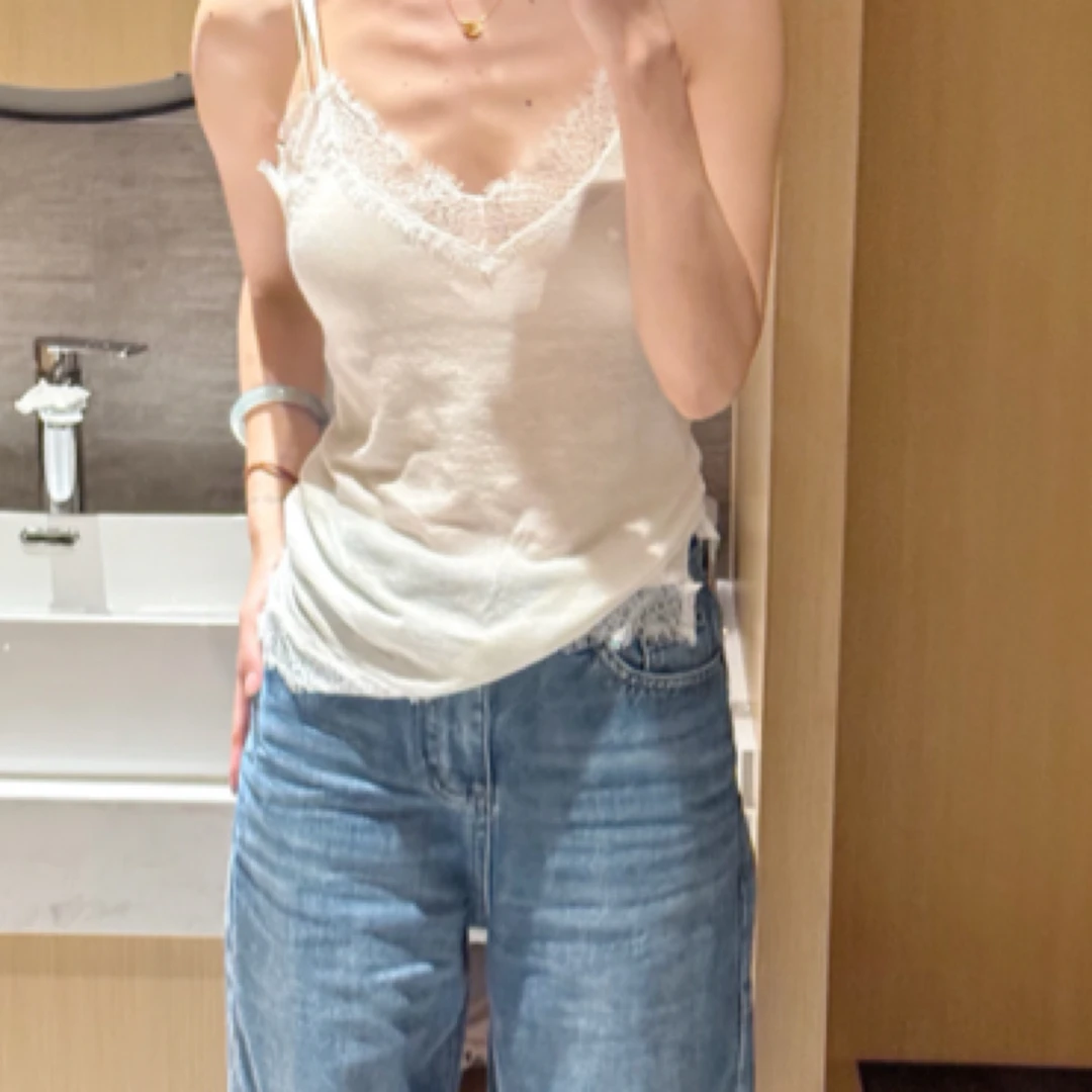 muli蕾丝针织打底吊带