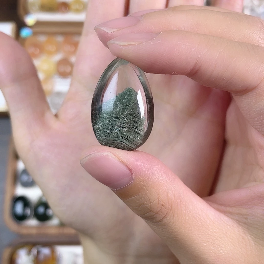 ｀***o水晶手链未镶嵌绿幽灵水滴吊坠（镶嵌80）