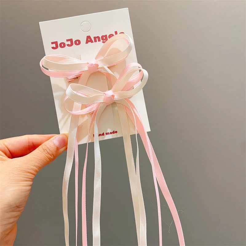 芭蕾风儿童发夹蝴蝶结飘带超仙夹子女孩丝带编发发卡女童甜酷发饰