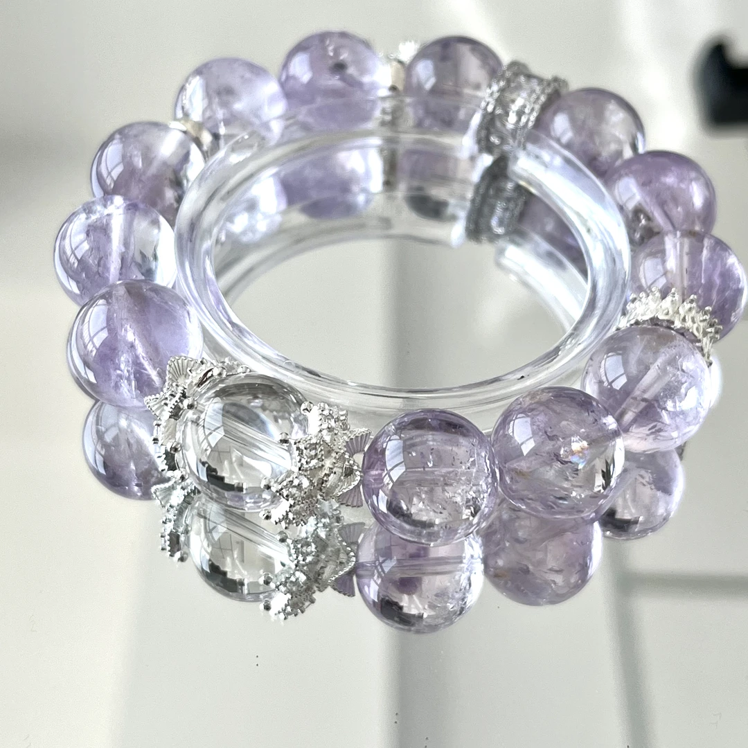 【幻梦】14mm天然紫阿塞白水晶高级感设计串