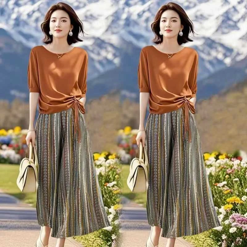 休闲套装女大码微胖mm小个子妈妈装宽松显瘦时尚洋气运动服两件套