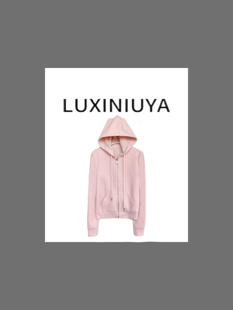 【LUXINIUYA】羊 毛+桑蚕丝+醋酸 高质量版本抽绳开襟外套#QDS134