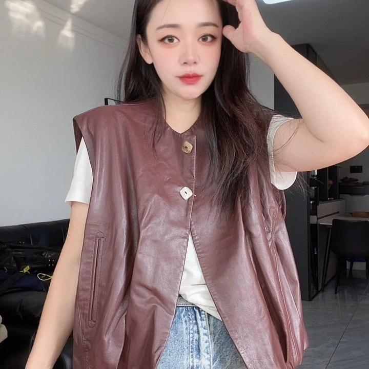 绵羊皮油蜡皮马甲135斤内