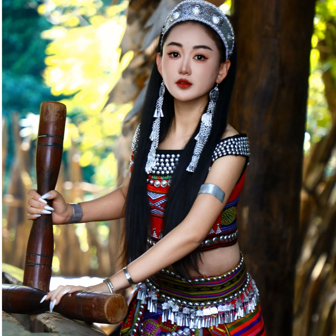 铜合金耳饰 千尚玉佤族加长款耳环