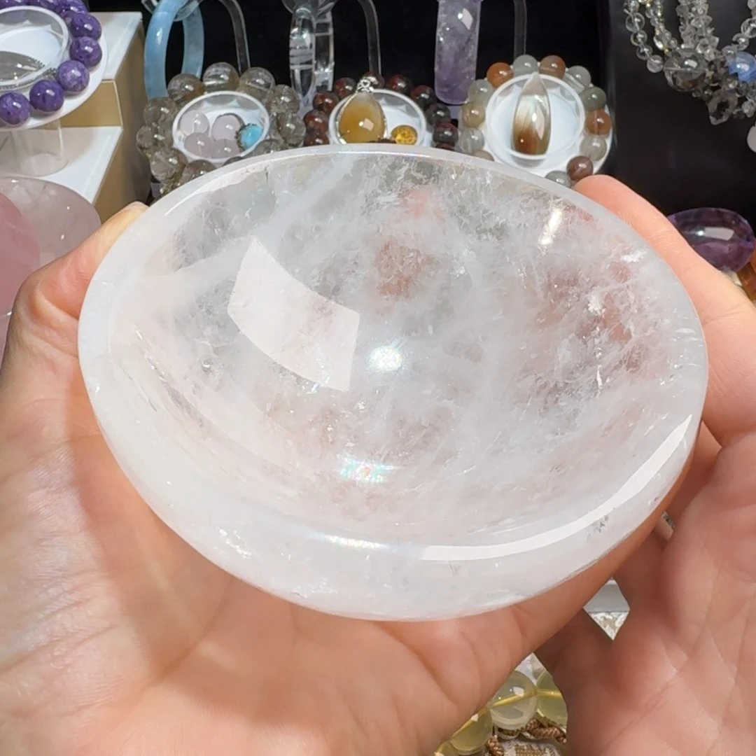水晶珠宝半成品未镶嵌白水晶碗