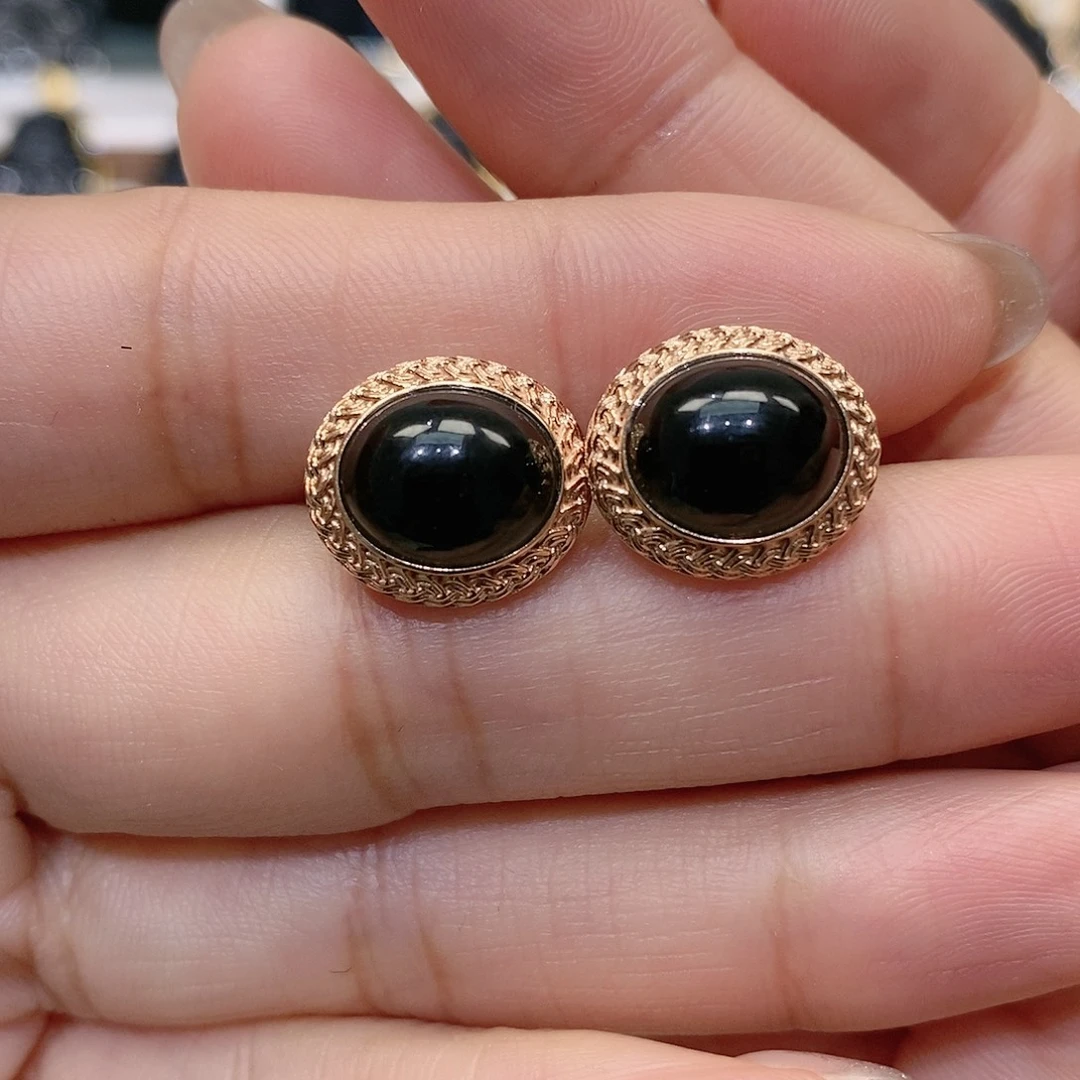 翡翠18K金镶嵌耳饰