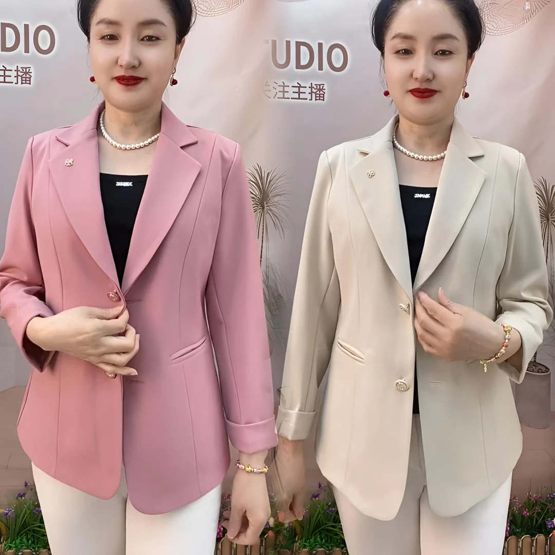 2025年气质减龄西服春夏季薄款半衬彩色修身时尚精品西装外套爆款