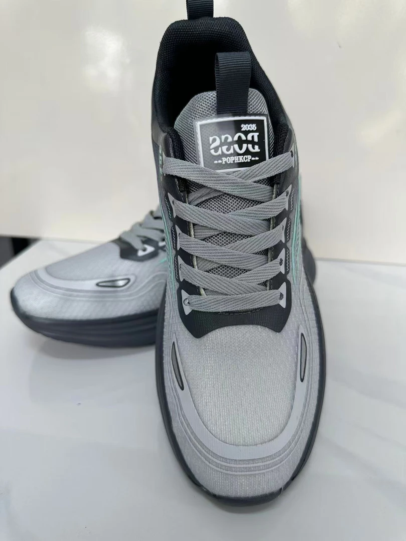 减震网面鞋平跟拼色秋季休闲透气运动鞋轻便网面男款