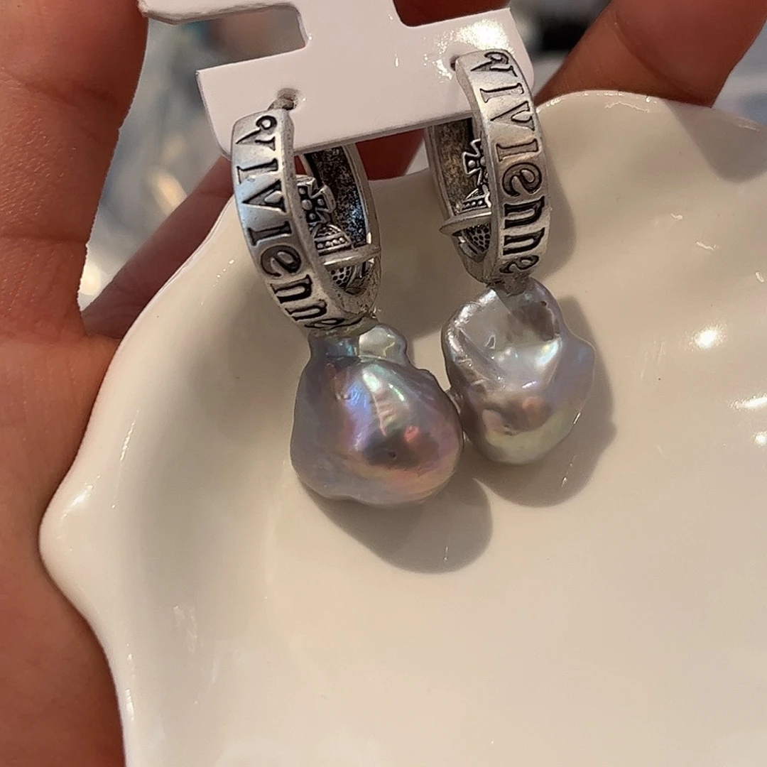 合金淡水珍珠耳饰
