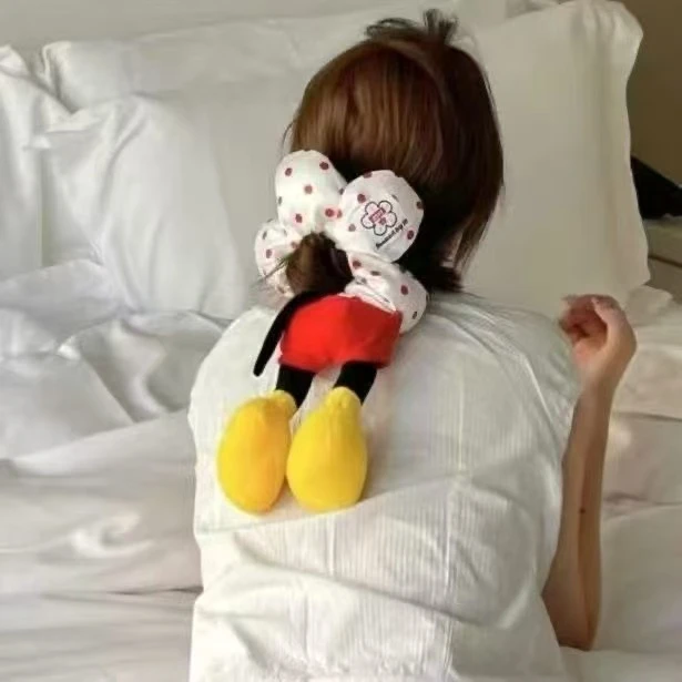 可爱米奇屁屁花朵大肠发圈女丸子头发绳头花米老鼠头绳橡皮筋发箍