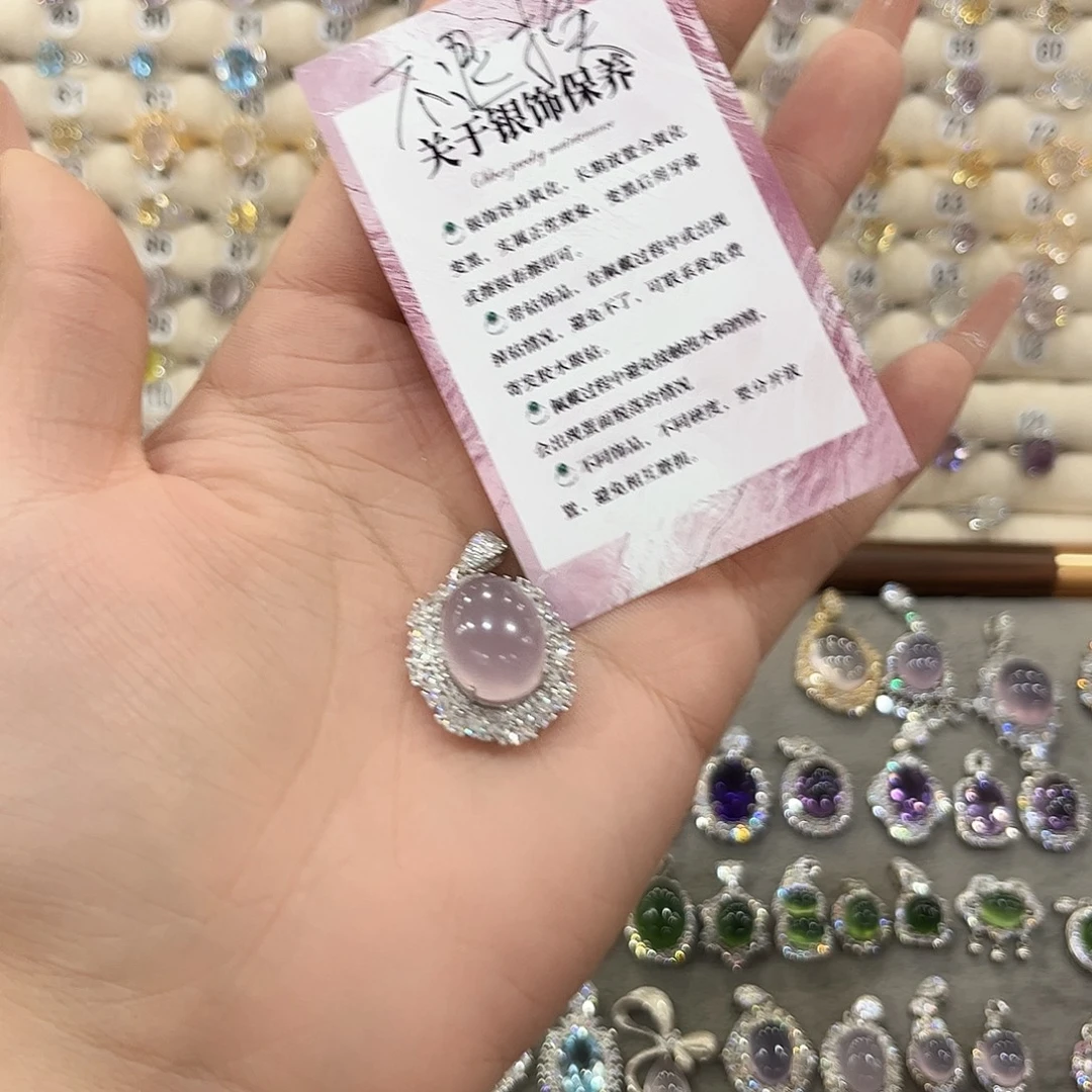 N***.萤石颈饰银S925镶嵌