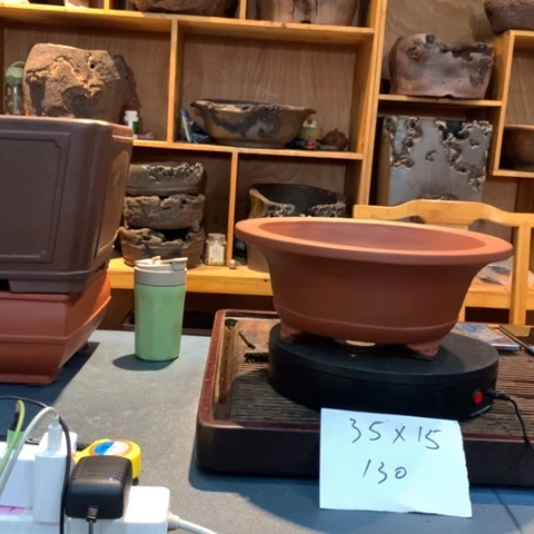 紫砂花盆红色圆盆