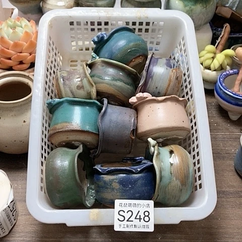 紫砂花盆248微瑕品口径5到5.5左右