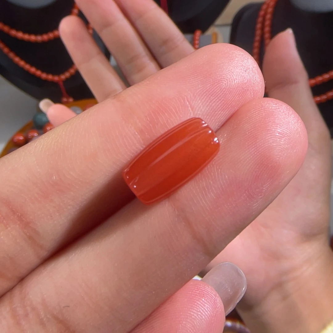 南红玛瑙直切瓜珠13x7.1mm不退换未镶嵌