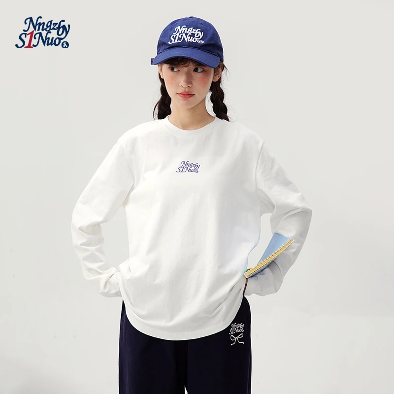 初中生新款宽松T恤下早秋季新彩色字母印花长袖上衣C25CT0102D