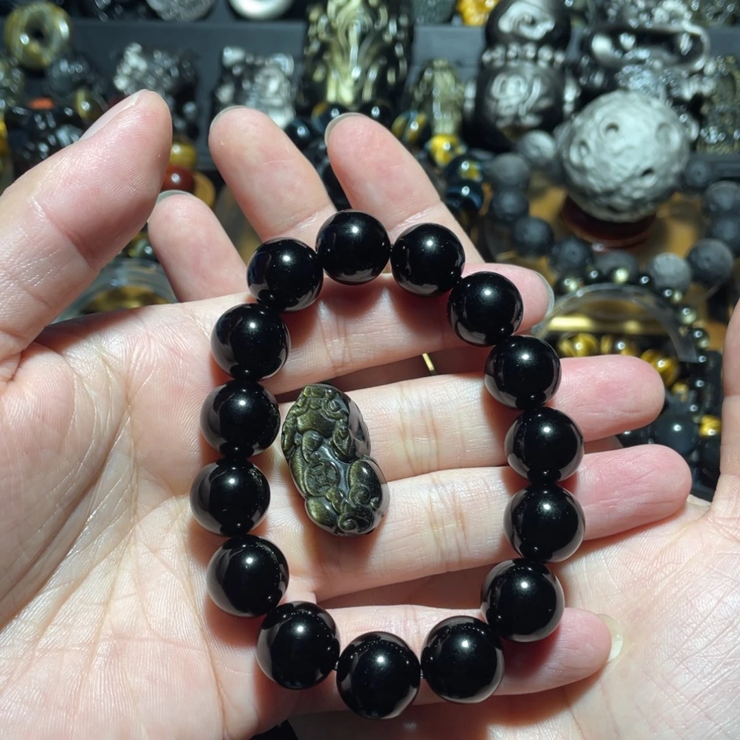 一***苡黑曜岩未镶嵌手串