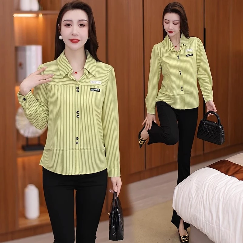 短款衬衣女装遮肚子条纹上衣2025年春装衬衫炸街独特漂亮小衫