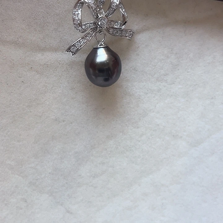 银S925镶嵌海水珍珠吊坠(不含链)